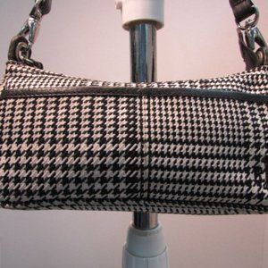 Lauren Ralph Lauren Black & White Design Canvas Small Bag